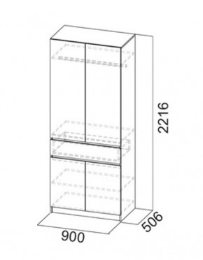 АВИНЬОН Прихожая Шкаф 2-х створчатый с ящиком в Миассе - miass.mebel24.online | фото 3