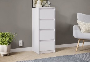 АЙДЕН КМ06-400 Комод 4 ящика (белый) в Миассе - miass.mebel24.online | фото