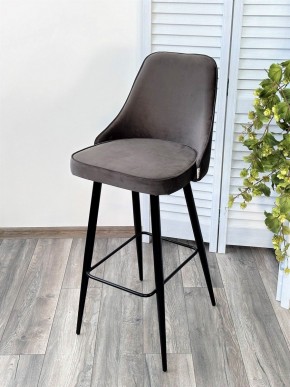 Барный стул NEPAL-BAR ГРАФИТ #14, велюр/ черный каркас (H=78cm) М-City в Миассе - miass.mebel24.online | фото 5