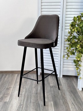 Барный стул NEPAL-BAR ГРАФИТ #14, велюр/ черный каркас (H=78cm) М-City в Миассе - miass.mebel24.online | фото 6