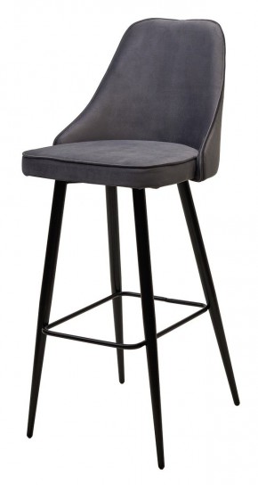 Барный стул NEPAL-BAR СЕРЫЙ #27, велюр/ черный каркас (H=78cm) М-City в Миассе - miass.mebel24.online | фото 4