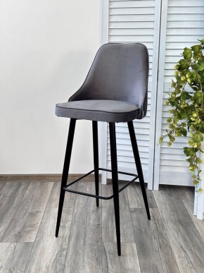 Барный стул NEPAL-BAR СЕРЫЙ #27, велюр/ черный каркас (H=78cm) М-City в Миассе - miass.mebel24.online | фото 5