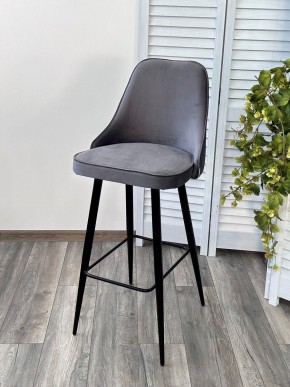 Барный стул NEPAL-BAR СЕРЫЙ #27, велюр/ черный каркас (H=78cm) М-City в Миассе - miass.mebel24.online | фото 6