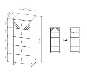 БАЙКАЛ Комод (5 ящиков) Графит/Дуб золотой в Миассе - miass.mebel24.online | фото 3