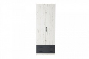 БЕАТРИС Шкаф Дуэт (дуб крафт белый/антрацит) в Миассе - miass.mebel24.online | фото