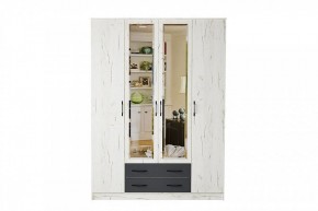 БЕАТРИС Шкаф Квадро (дуб крафт белый/антрацит) в Миассе - miass.mebel24.online | фото