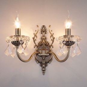 Бра Eurosvet Elisha 3281/2 античная бронза/прозрачный хрусталь Strotskis в Миассе - miass.mebel24.online | фото 2