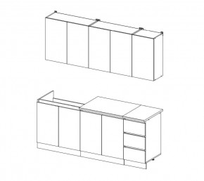 ЧЕЛСИ Кухонный гарнитур 2,0 м (Графит) в Миассе - miass.mebel24.online | фото 4