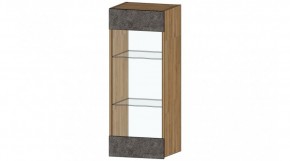 ДАЛЛАС Шкаф со стеклом (цемент темный) в Миассе - miass.mebel24.online | фото