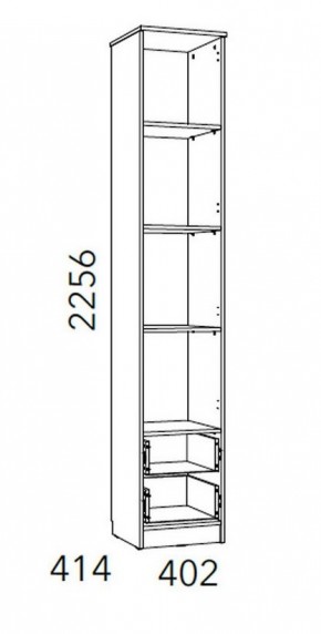 Детская Фанк Шкаф для белья с ящиками НМ 013.01-02 М1 в Миассе - miass.mebel24.online | фото 3