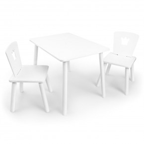 Детский комплект стол и два стула «Корона» Rolti Baby (белый/белый, массив березы/мдф) в Миассе - miass.mebel24.online | фото 1