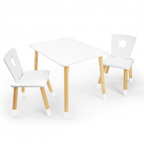 Детский комплект стол и два стула «Корона» Rolti Baby (белый/береза, массив березы/мдф) в Миассе - miass.mebel24.online | фото 1