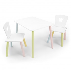 Детский комплект стол и два стула «Корона» Rolti Baby (белый/цветной, массив березы/мдф) в Миассе - miass.mebel24.online | фото 1