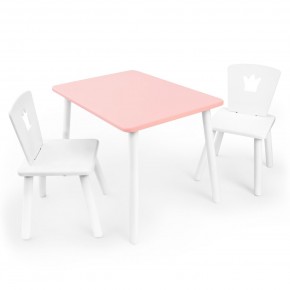 Детский комплект стол и два стула «Корона» Rolti Baby (розовый/белый, массив березы/мдф) в Миассе - miass.mebel24.online | фото 2