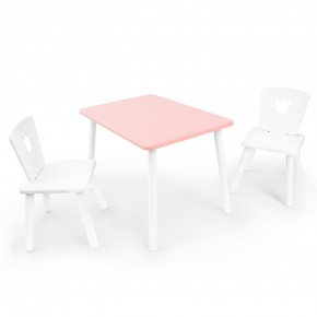 Детский комплект стол и два стула «Корона» Rolti Baby (розовый/белый, массив березы/мдф) в Миассе - miass.mebel24.online | фото 4