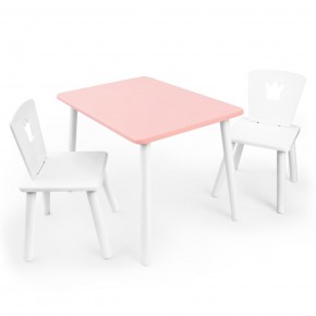 Детский комплект стол и два стула «Корона» Rolti Baby (розовый/белый, массив березы/мдф) в Миассе - miass.mebel24.online | фото 5