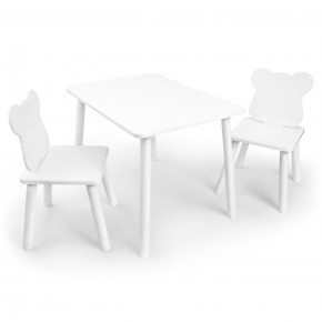 Детский комплект стол и два стула «Мишка» Rolti Baby (белый/белый, массив березы/мдф) в Миассе - miass.mebel24.online | фото
