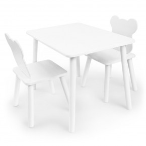 Детский комплект стол и два стула «Мишка» Rolti Baby (белый/белый, массив березы/мдф) в Миассе - miass.mebel24.online | фото 2