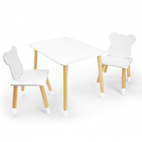 Детский комплект стол и два стула «Мишка» Rolti Baby (белый/береза, массив березы/мдф) в Миассе - miass.mebel24.online | фото