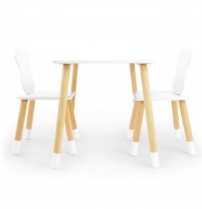 Детский комплект стол и два стула «Мишка» Rolti Baby (белый/береза, массив березы/мдф) в Миассе - miass.mebel24.online | фото 2