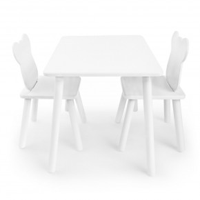 Детский комплект стол и два стула Мишка Rolti Baby с накладкой Алфавит (белая столешница/белое сиденье/белые ножки) в Миассе - miass.mebel24.online | фото 2