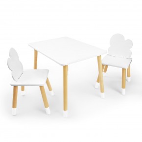 Детский комплект стол и два стула «Облачко» Rolti Baby (белый/береза, массив березы/мдф) в Миассе - miass.mebel24.online | фото 1