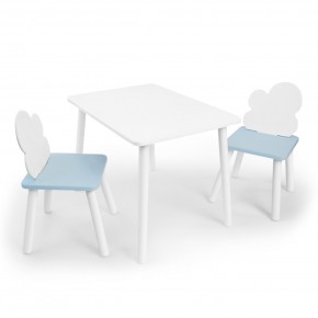 Детский комплект стол и два стула «Облачко» Rolti Baby (белый/голубой, массив березы/мдф) в Миассе - miass.mebel24.online | фото