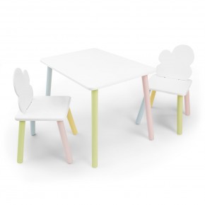 Детский комплект стол и два стула «Облачко» Rolti Baby (белый/цветной, массив березы/мдф) в Миассе - miass.mebel24.online | фото 1
