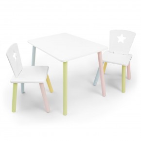 Детский комплект стол и два стула «Звезда» Rolti Baby (белый/цветной, массив березы/мдф) в Миассе - miass.mebel24.online | фото