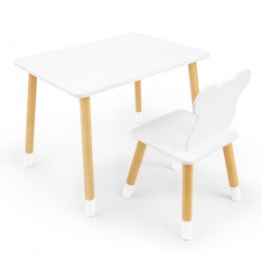 Детский комплект стол и стул «Мишка» Rolti Baby (белый/береза, массив березы/мдф) в Миассе - miass.mebel24.online | фото