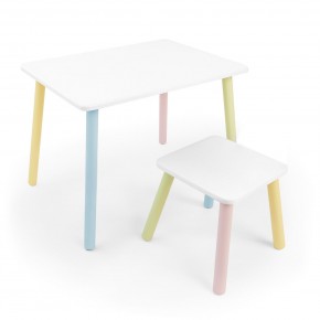 Детский комплект стол и табурет Rolti Baby (белая столешница/белое сиденье/цветные ножки) в Миассе - miass.mebel24.online | фото