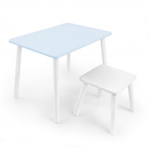 Детский комплект стол и табурет Rolti Baby (голубая столешница/белое сиденье/белые ножки) в Миассе - miass.mebel24.online | фото