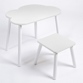 Детский комплект стол ОБЛАЧКО  и табурет Rolti Baby (белая столешница/белое сиденье/белые ножки) в Миассе - miass.mebel24.online | фото