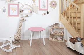 Детский стол круглый Rolti Baby (розовый/белый, массив березы/мдф) в Миассе - miass.mebel24.online | фото 1