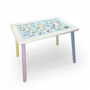 Детский стол с накладкой Алфавит (Белый/Цветной) в Миассе - miass.mebel24.online | фото