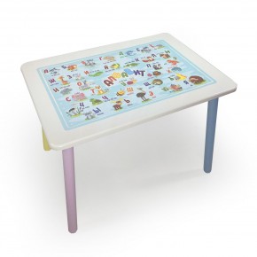 Детский стол с накладкой Алфавит (Белый/Цветной) в Миассе - miass.mebel24.online | фото 2