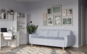Диван-кровать Тулисия пастельно-голубой, ткань рогожка в Миассе - miass.mebel24.online | фото 4
