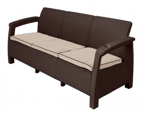 Диван Yalta Premium Sofa 3 Set (Ялта) шоколадный (+подушки под спину) в Миассе - miass.mebel24.online | фото 1