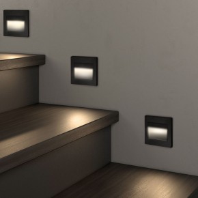 DK3050-BK Светильник встраиваемый в стену, IP 20, LED 3000, 1 Вт, черный пластик в Миассе - miass.mebel24.online | фото 3