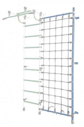 Дополнительная стойка к пристенному ДСК Pastel с сеткой для лазания, цв. голубой в Миассе - miass.mebel24.online | фото