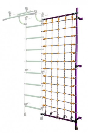 Дополнительная стойка к пристенному ДСК с сеткой для лазания, цв. фиолетовый в Миассе - miass.mebel24.online | фото