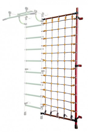 Дополнительная стойка к пристенному ДСК с сеткой для лазания, цв. красный в Миассе - miass.mebel24.online | фото