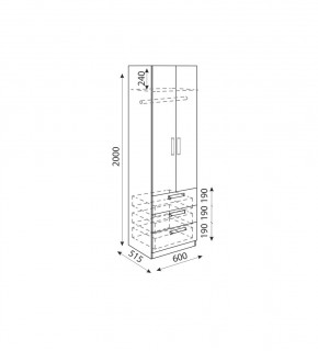 Дуглас (подростковая) М04 Шкаф с ящиками в Миассе - miass.mebel24.online | фото 3