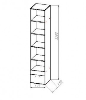 ГЕОМЕТРИЯ ГМТ.07 пенал открытый в Миассе - miass.mebel24.online | фото 2