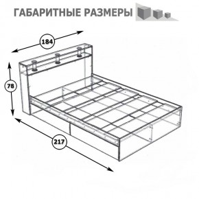 Камелия Кровать 1800, цвет венге/дуб лоредо, ШхГхВ 183,5х217х78,2 см., сп.м. 1800х2000 мм., без матраса, основание есть в Миассе - miass.mebel24.online | фото 4