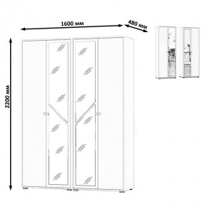 Камелия Шкаф 4-х створчатый, цвет дуб сонома, ШхГхВ 160х48х220 см., универсальная сборка, можно использовать как два отдельных шкафа в Миассе - miass.mebel24.online | фото 4