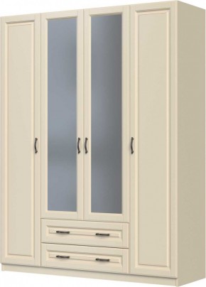 КАНТРИ Шкаф ШР-4 с 2 зерк. (слоновая кость) ЛАК в Миассе - miass.mebel24.online | фото