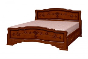 КАРИНА-6 Кровать из массива  (Орех) с 2-мя ящиками в Миассе - miass.mebel24.online | фото 2