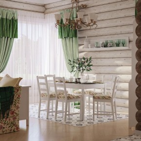 Комлект Вествик обеденный стол и четыре стула, массив сосны, цвет белый в Миассе - miass.mebel24.online | фото 1