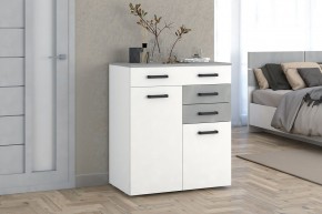 Комод Ева (Белый текстурный/Бетонный камень) в Миассе - miass.mebel24.online | фото